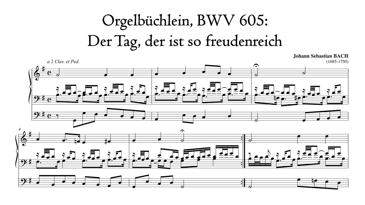 Bach: Der Tag, der ist so freudenreich, BWV 605 - Sauer organ (1975), Frankfurt, Hauptwerk
