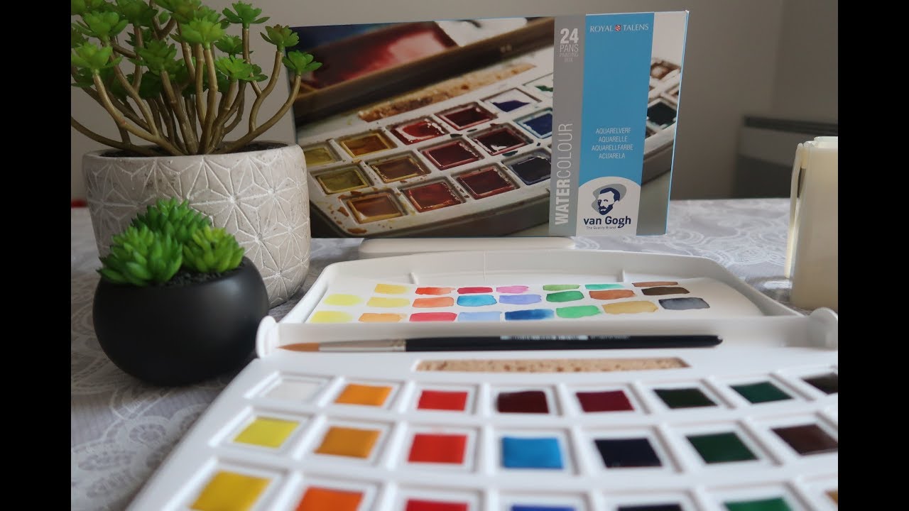 梵高24色固体水彩开箱 unbox watercolor Van Gogh
