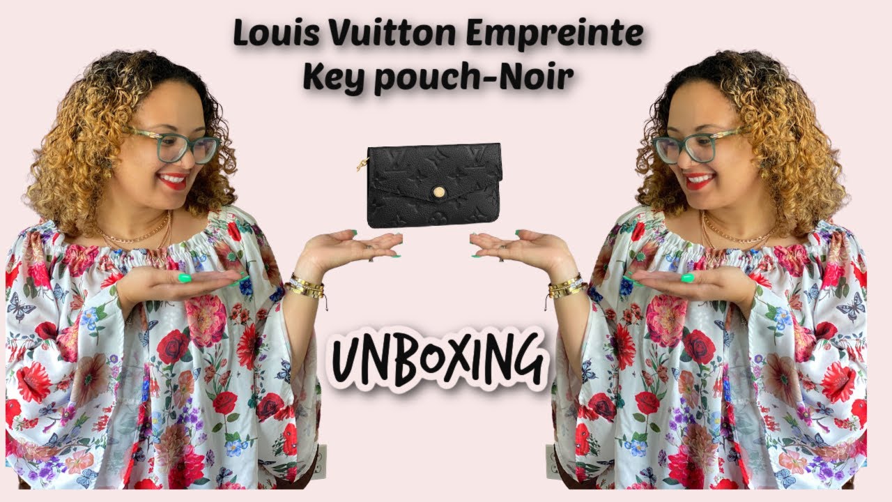 LOUIS VUITTON EMPREINTE KEY POUCH/CLES IN NOIR UNBOXING+WHAT FITS