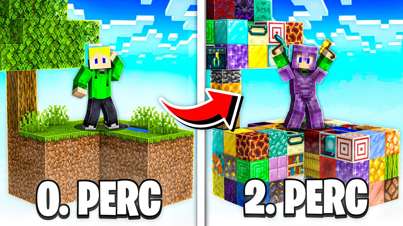 Minecraft Skyblock, de PERCENKÉNT változik a KEZDŐ SZIGET!!