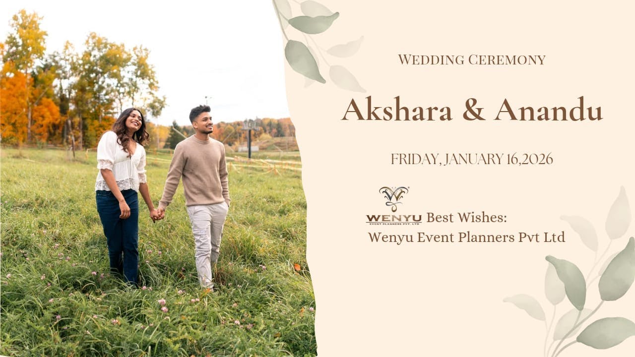 Wedding Ceremony | Akshara & Anandu | 16.01.2026 | Friday | 10 AM |