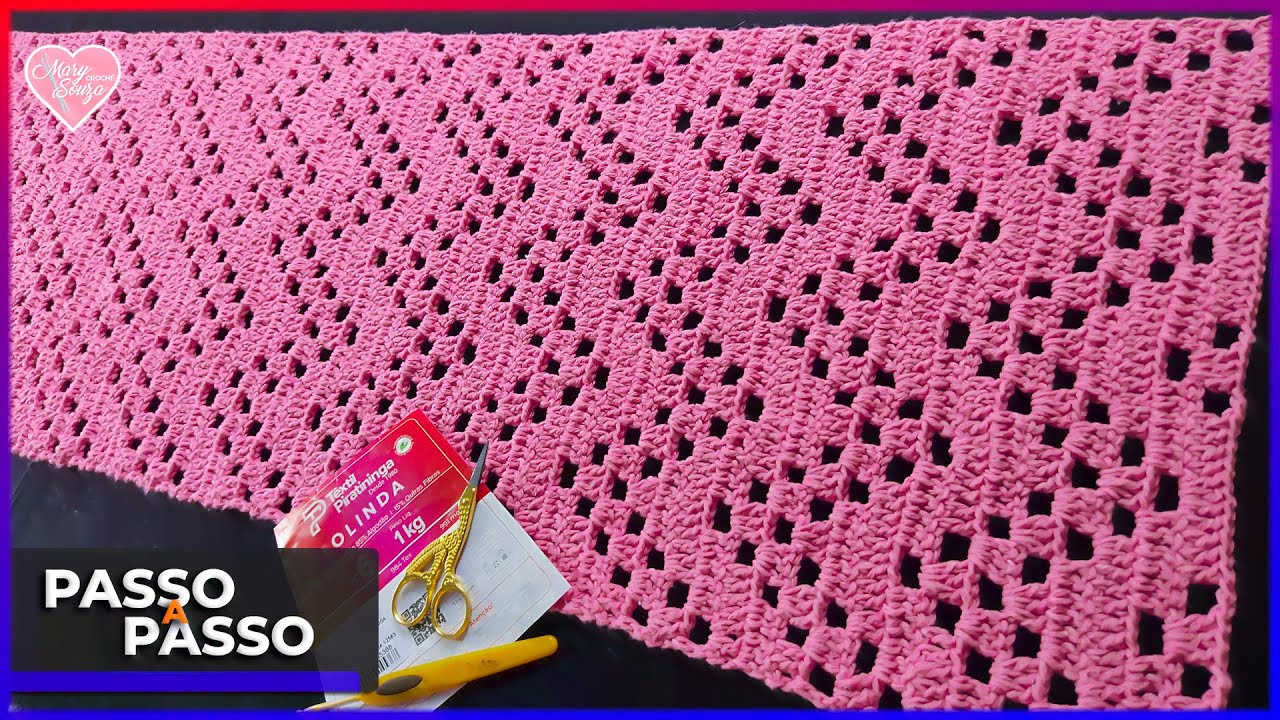 BASE PARA PASSADEIRA E TAPETE DE CROCHÊ EM ONDAS