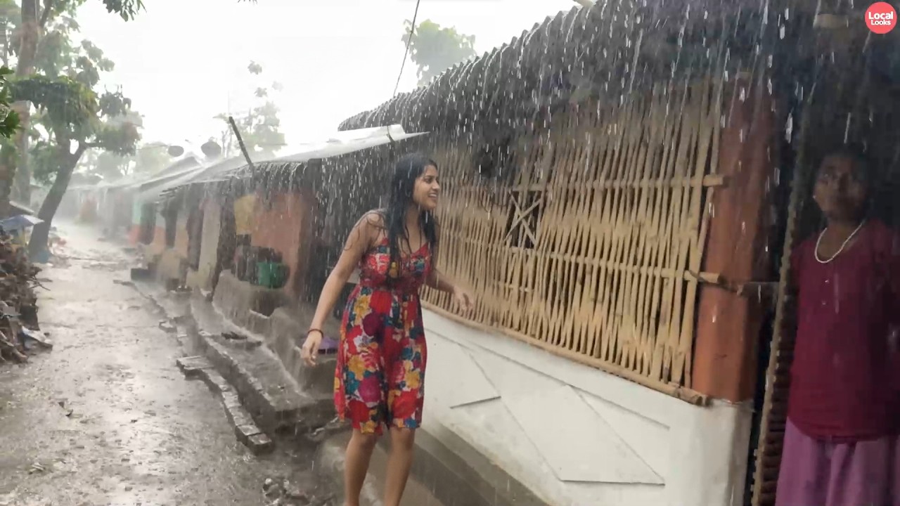 Heavy Rain-Scary Lightning-Thunder and Village Walk