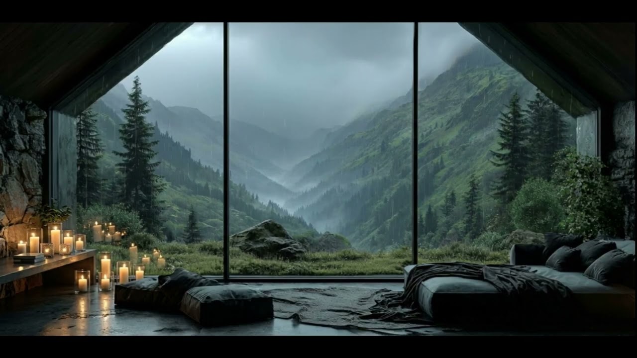 Cozy Rain in the Mountains | Relaxing Ambience for Sleep, Study & Stress Relief