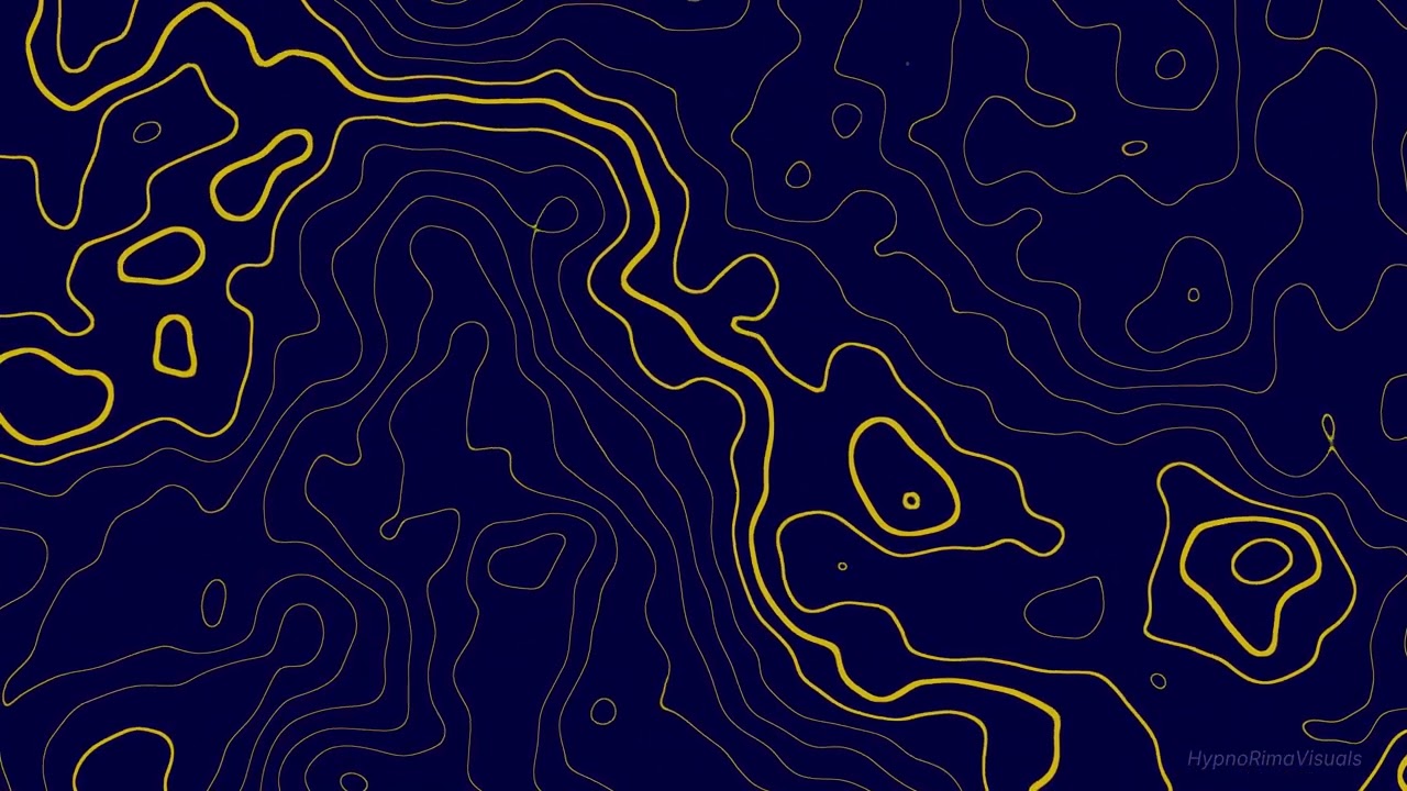 10 Hours of Luxury Topographic Motion | 4K 60FPS Navy Blue & Gold Abstract Background | Ambient Loop