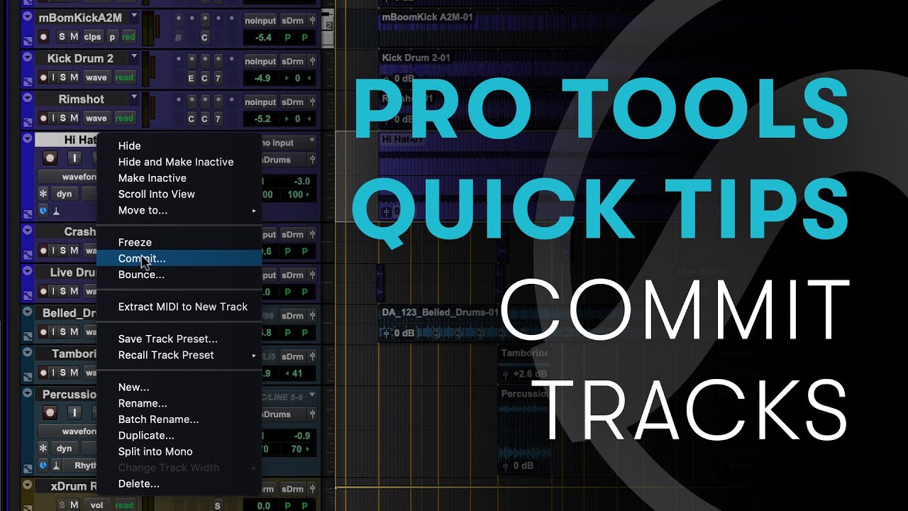 Pro Tools Quick Tips: Commit Tracks