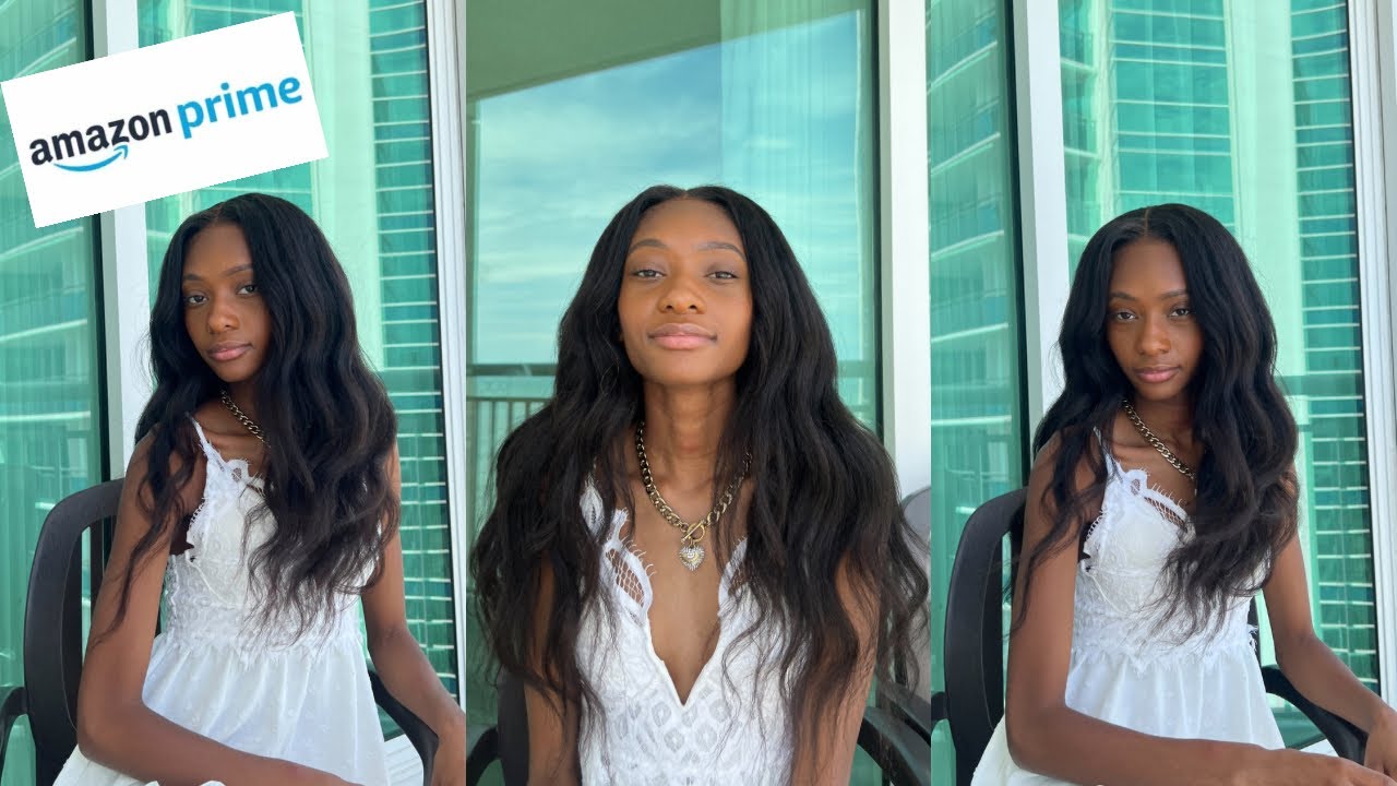 BEACH CURLS ON KINKY STRAIGHT GLUELESS WIG || Amazon Prime ft Domiso Hair
