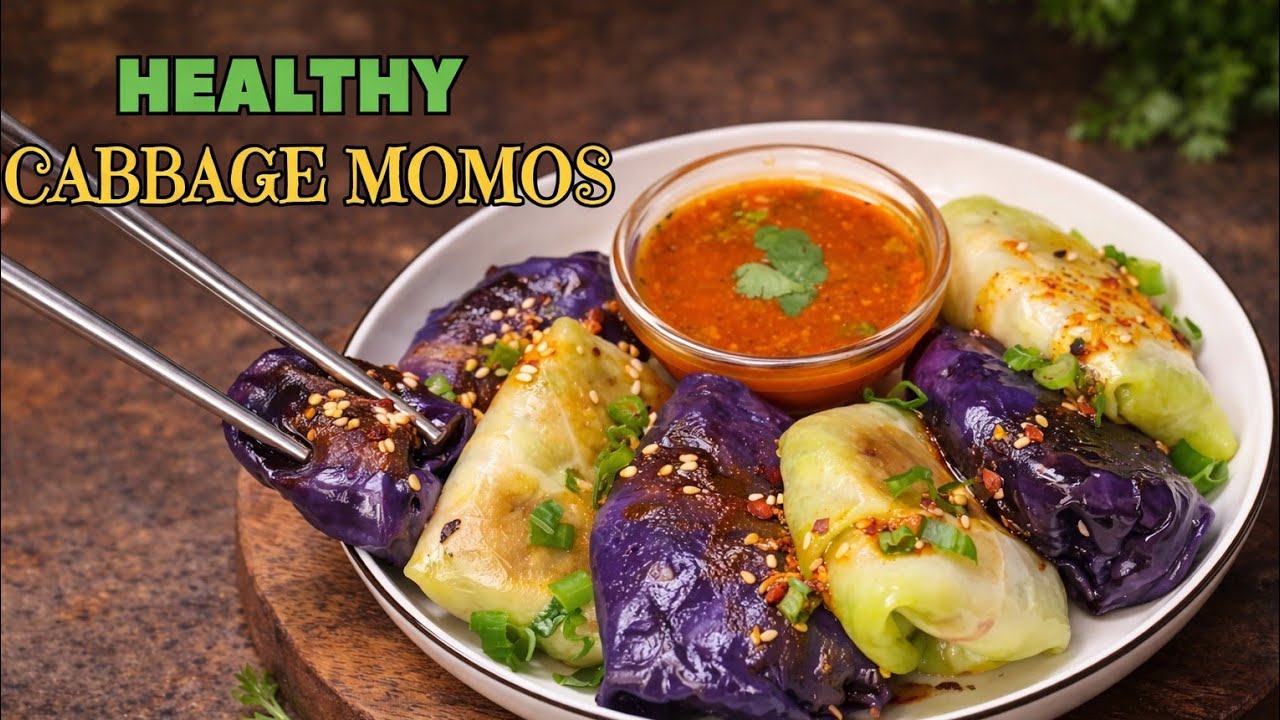 *NO MAIDA MOMOS* Easy & Healthy Cabbage Momos Recipe 😋 | #viral #momos #easyrecipe