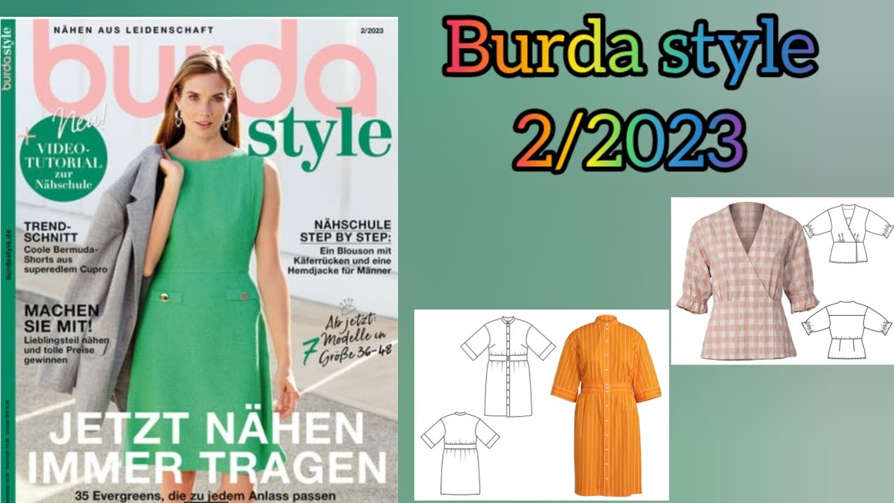 Burda style 2/2023 ,full preview and complete line drawings