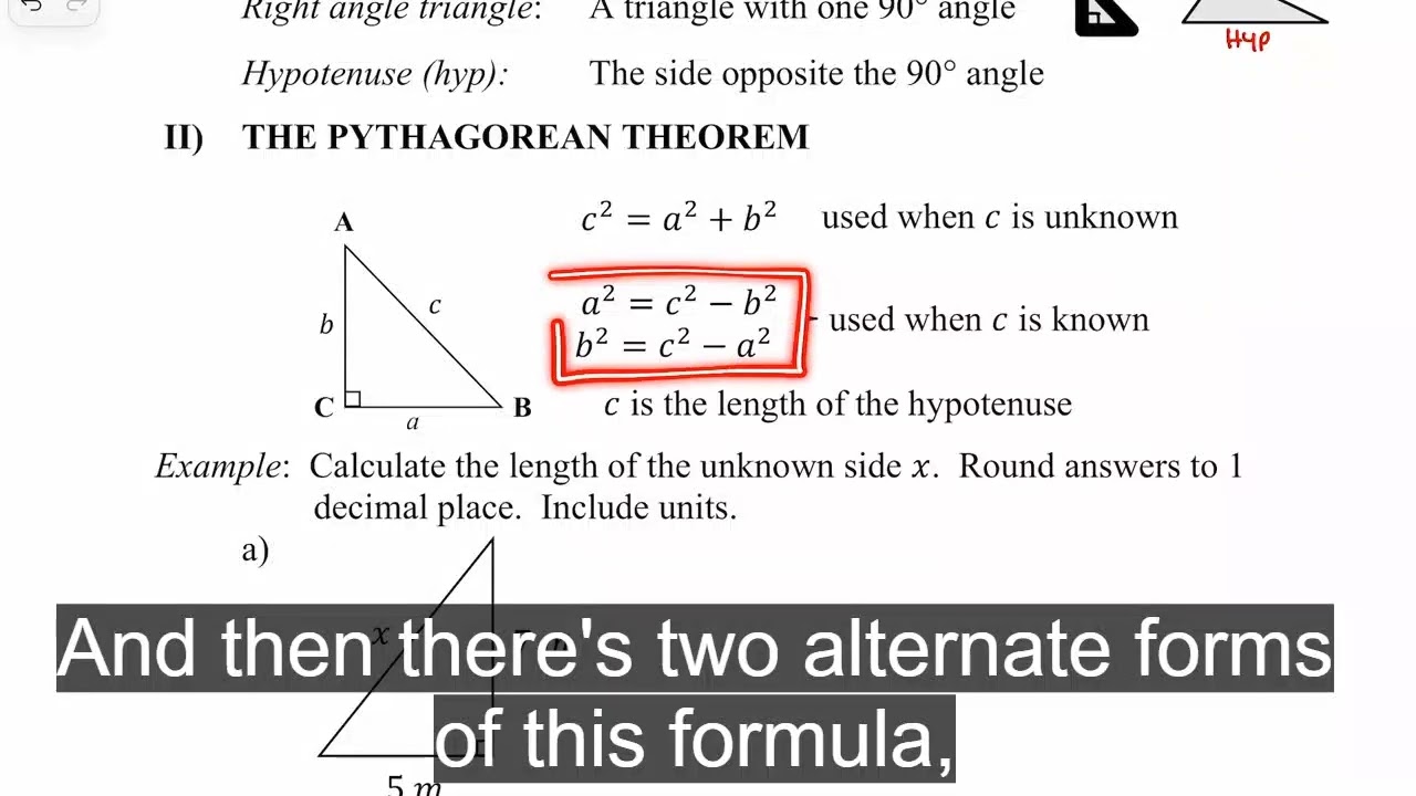 2 1 Pythagorean Theorem