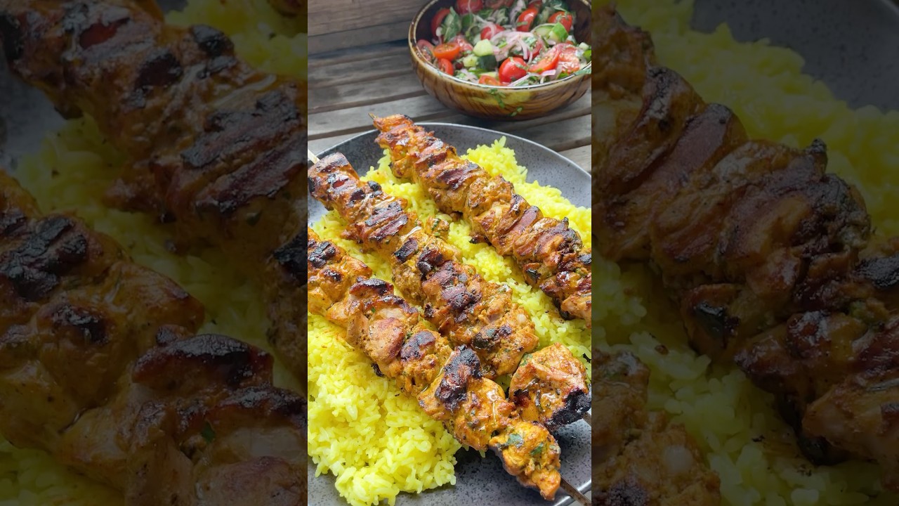 BBQ Chicken Kebabs on the Weber Q 