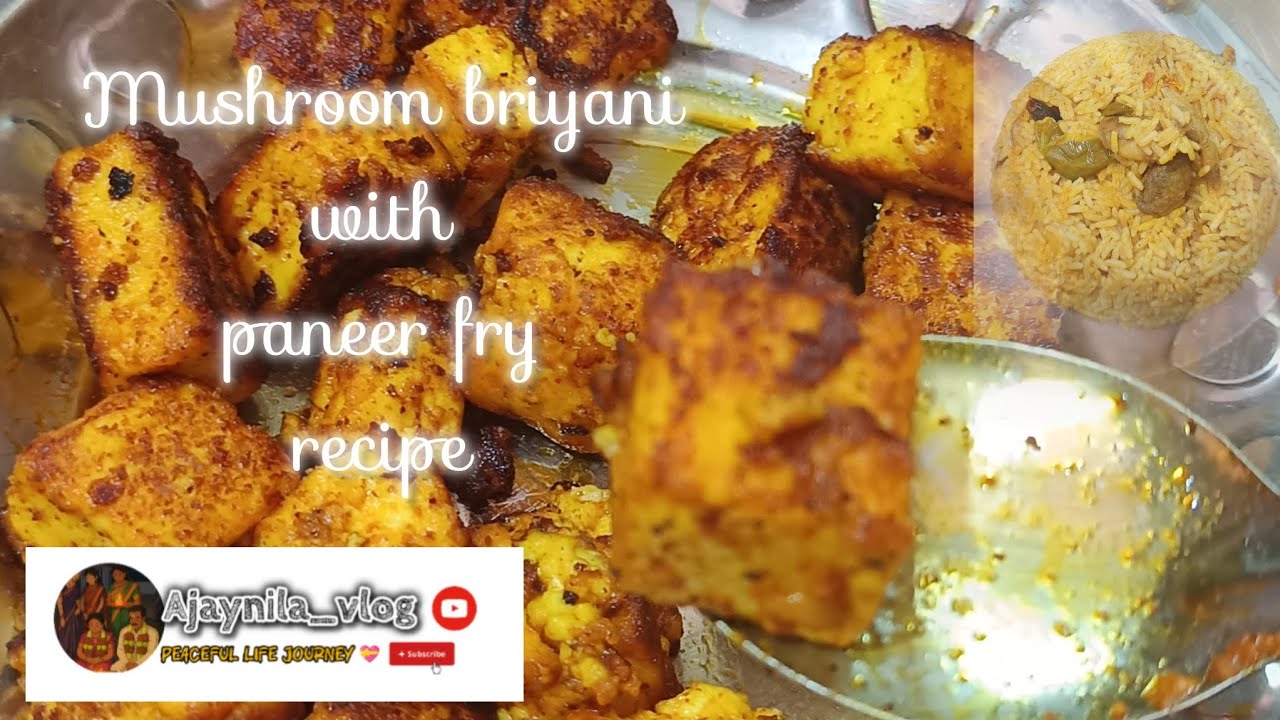 ||10 minutes la super and tasty Mushroom briyani with paneer fry👩‍🍳🍽️🤩||for hotel style recipe 