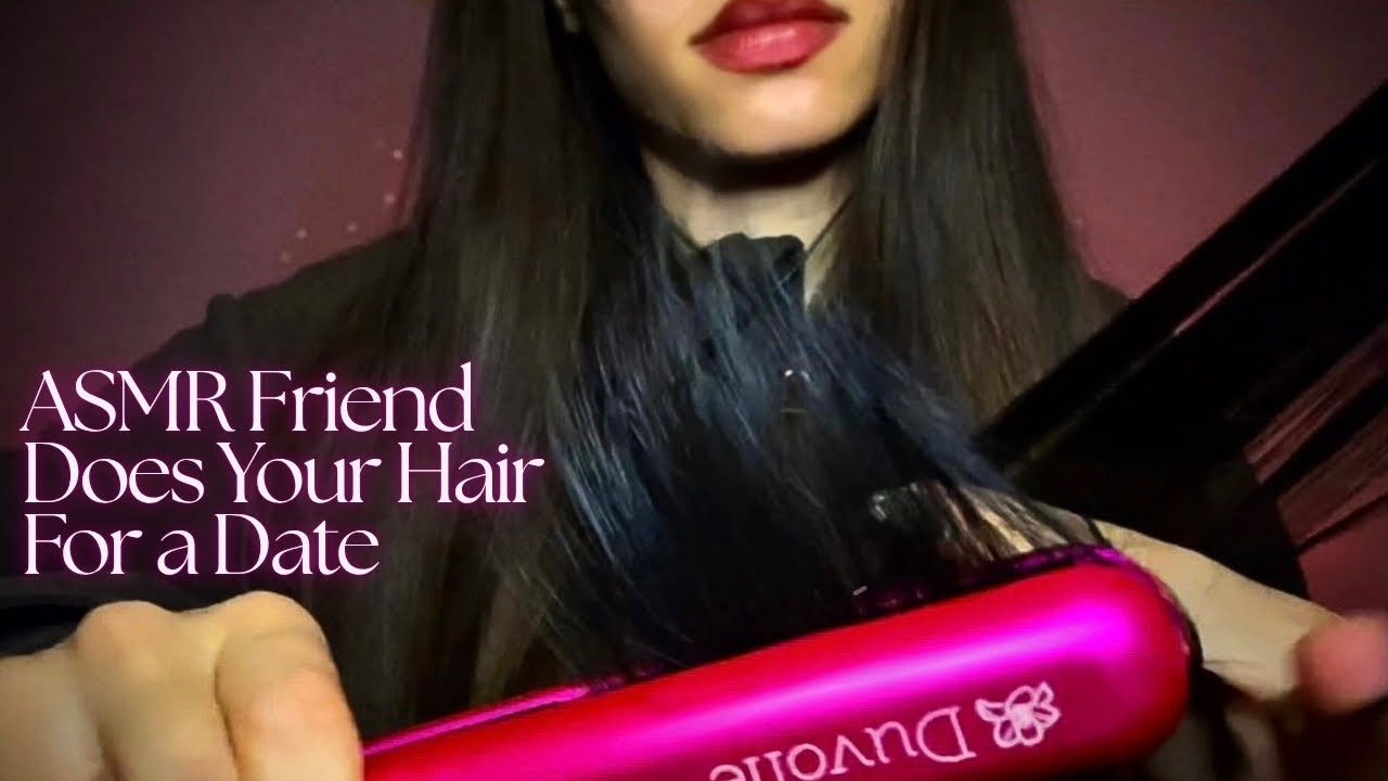 ASMR Friend Does Your Hair for a Date 🎀 (layered sounds, hair brushing/playing, liquid sounds)