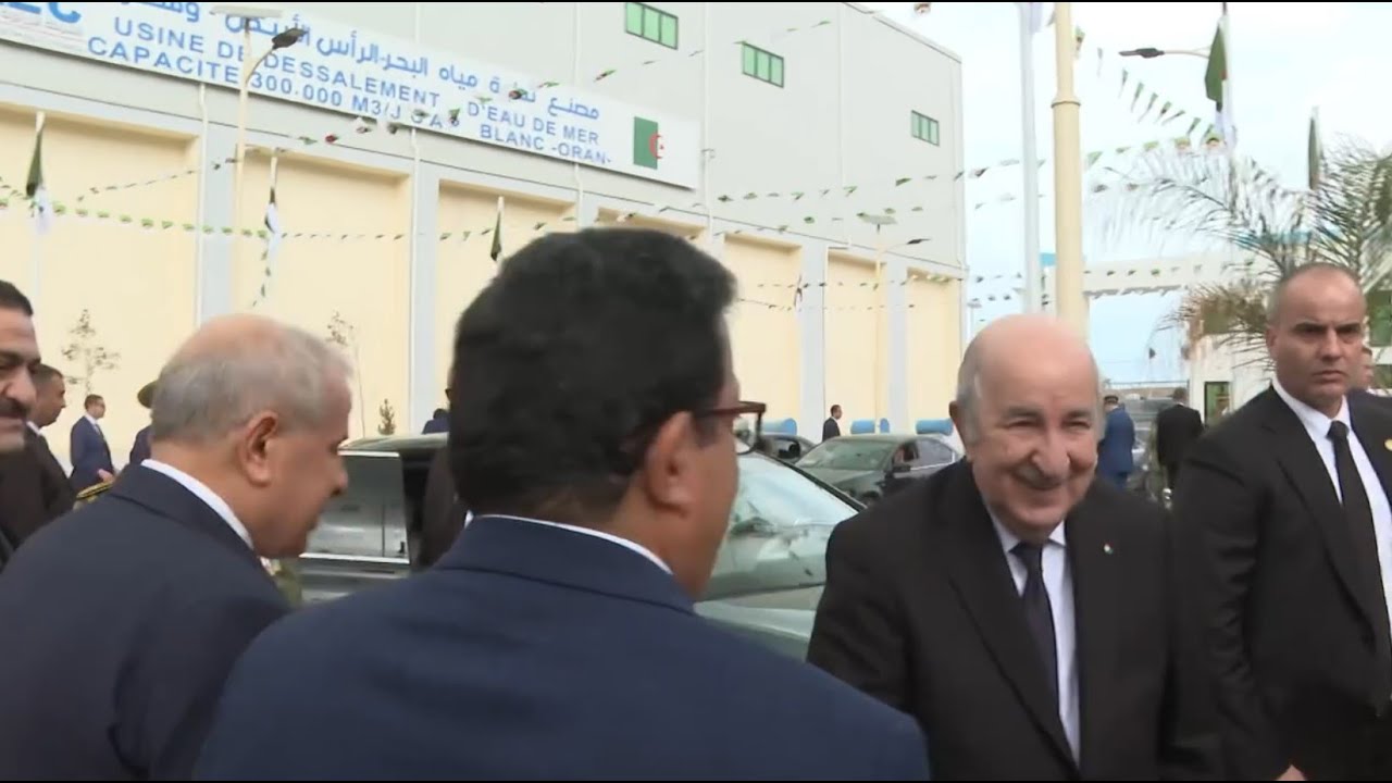 رئيس الجمهورية السيد عبد المجيد تبون يحل بمصنع تحلية مياه البحر بالرأس الأبيض