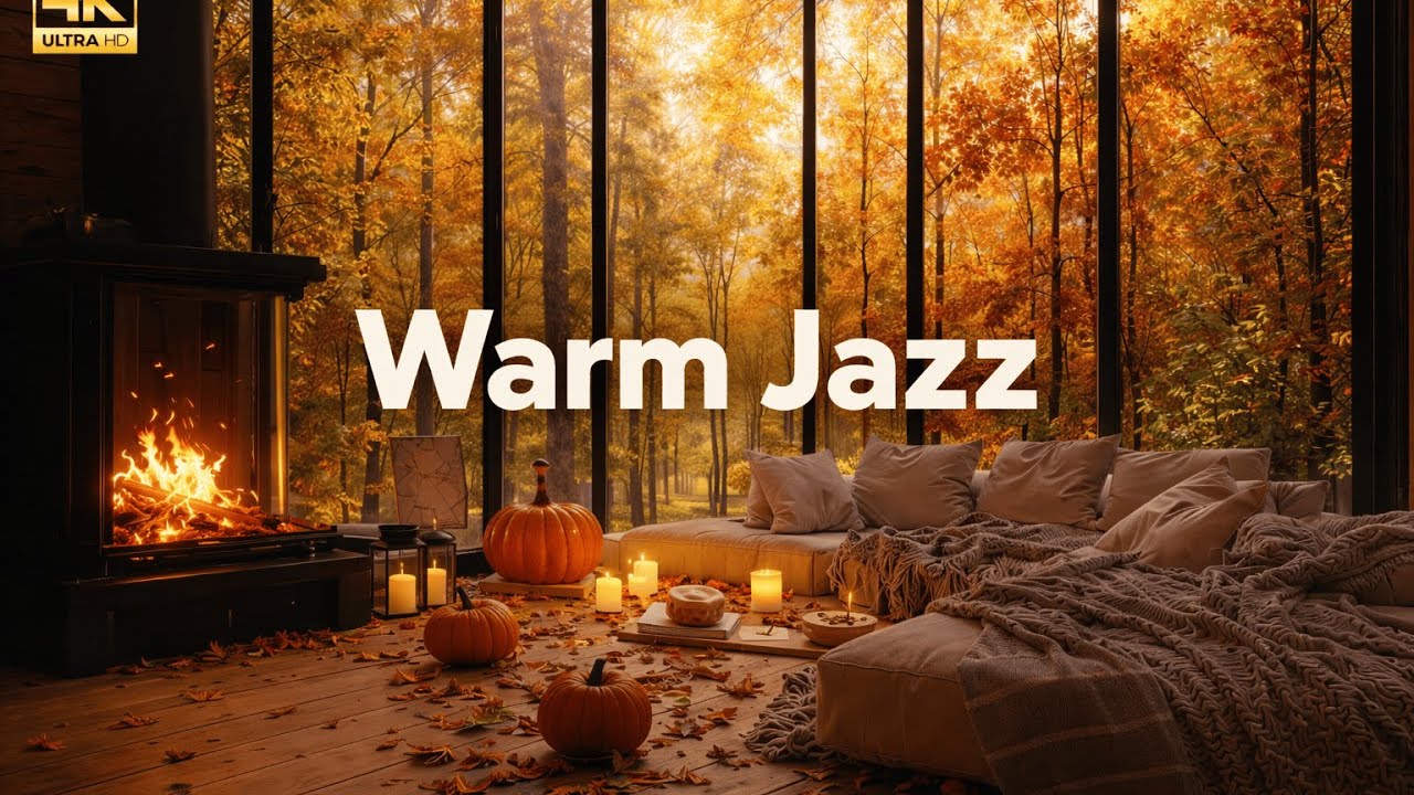 Quiet Autumn Vibes 🍂 Soft Jazz Music & Warm Fireplace | Peaceful Ambience for Deep Focus