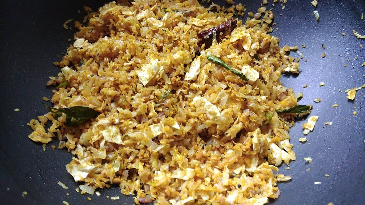 കാബേജ് പപ്പട തോരൻ/Cabbage Pappada Thoran