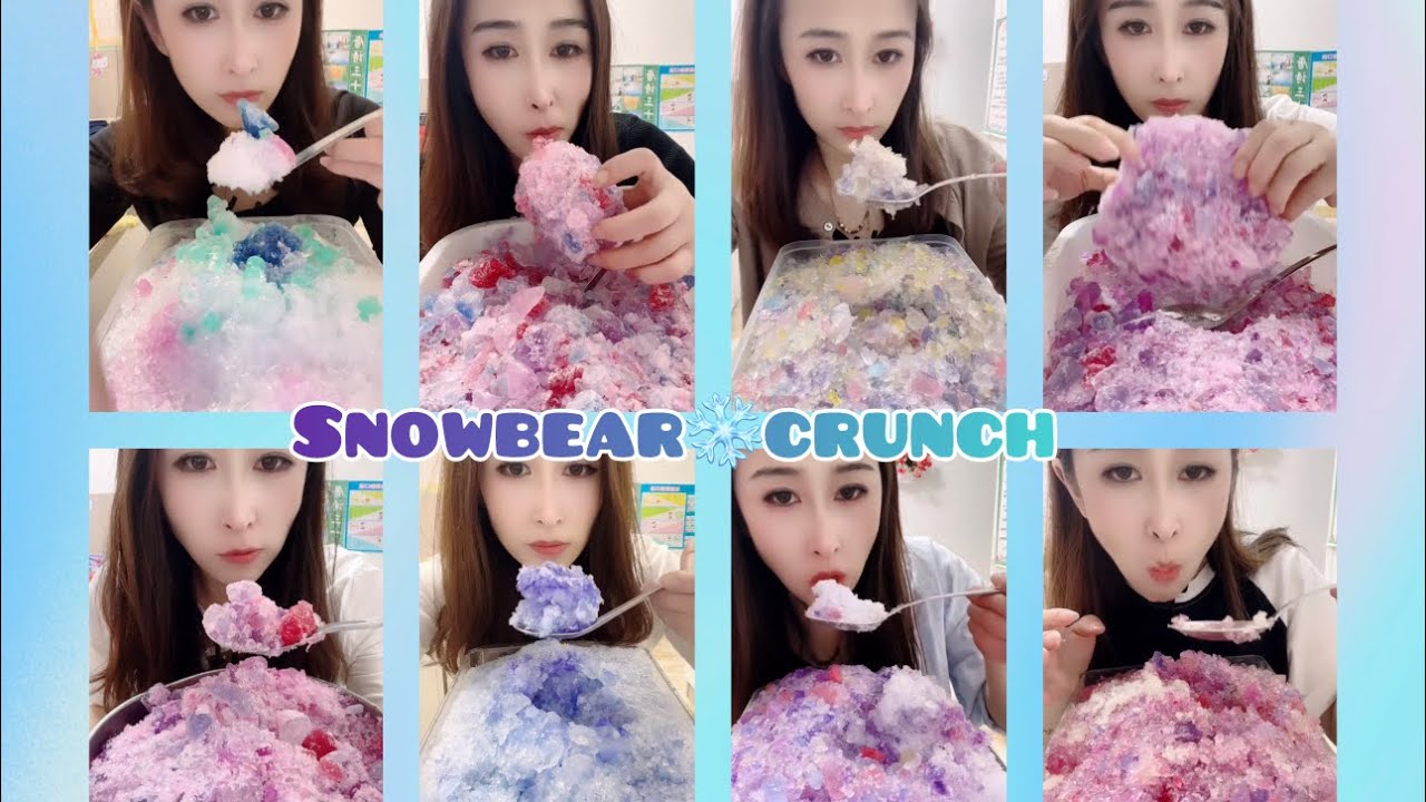 CRUSHED ICE | COLORED ICE | REFROZEN ICE | ICE EATING ASMR | SATISFYING CRUNCHES