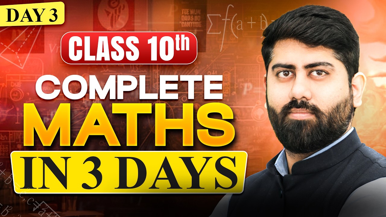 🔴Class 10th Complete MATHS in 3 Days | Day 3 | Board Exam 2026 | Schoolympiad #class10 #cbse