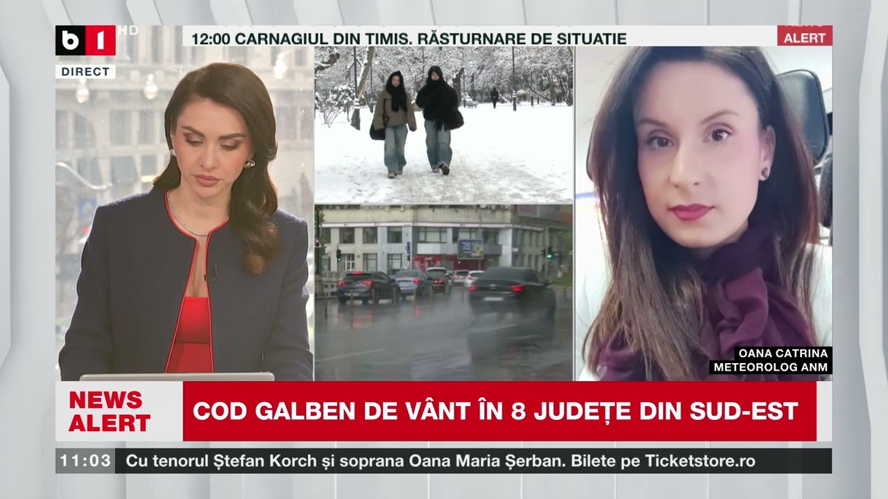 REVIN NINSORILE. ALERTĂ DE VREME REA. ZONELE VIZATE_Știri B1TV_29 ian. 2026