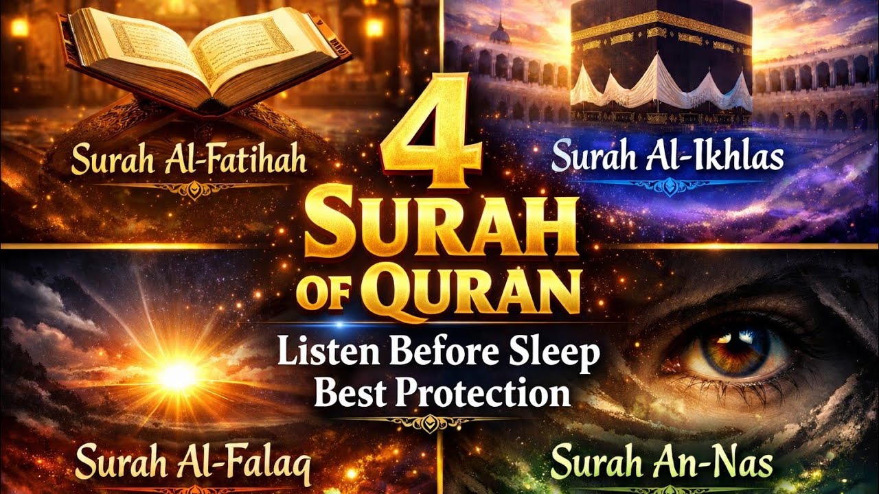  4 Qul| Powerful Quran Surahs for Protection & Peace Surah|Quran Tilawat for Protection| Tilawat
