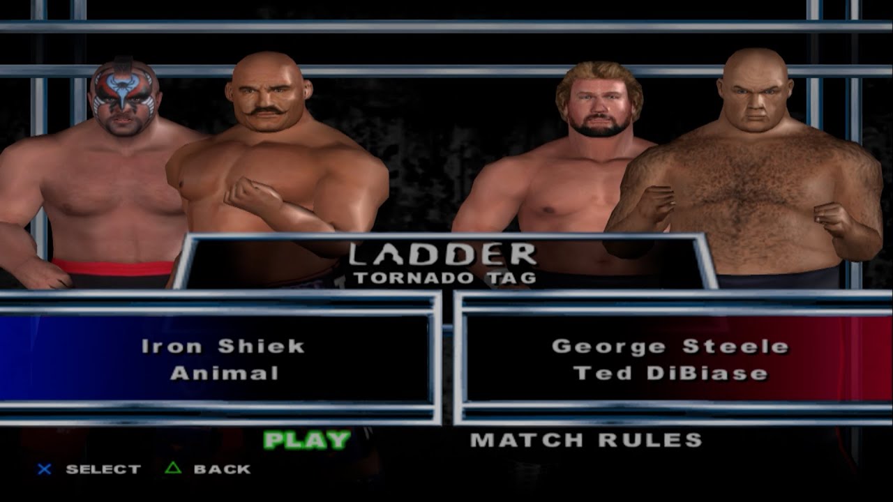 WWE SmackDown! Here Comes the Pain - IronShiek,Animal VS GeorgeSteele,TedDiBiase (LADDER)