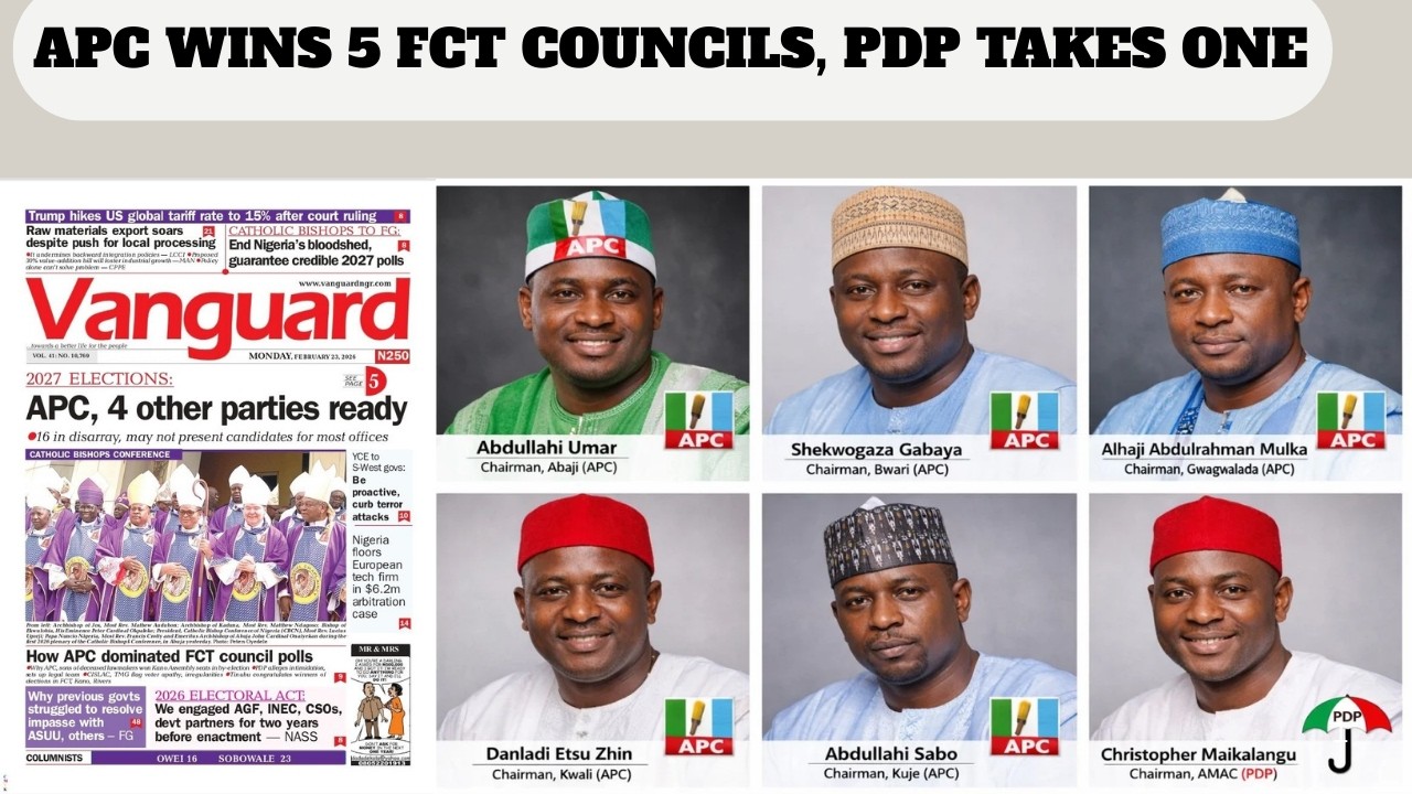 APC WINS 5 FCT COUNCILS, PDP TAKES ONE