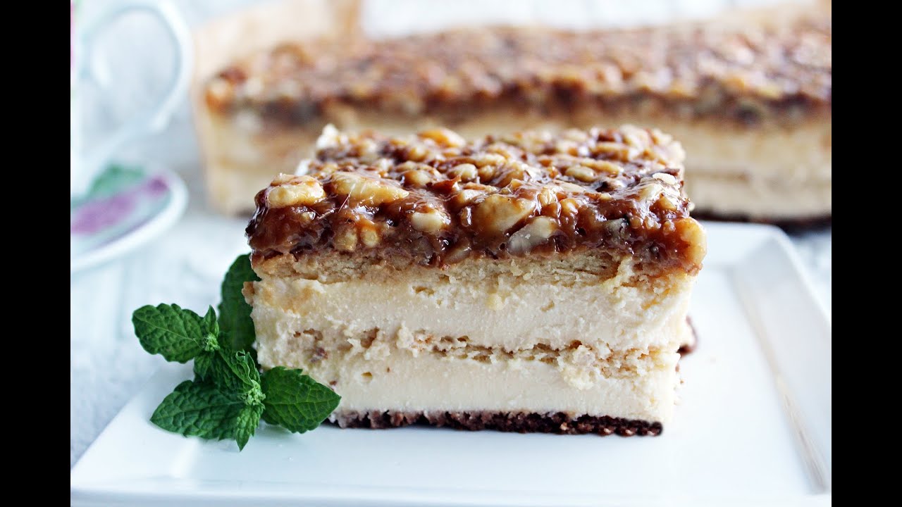 SERNIK BEZ PIECZENIA Z ORZECHAMI I KAJMAKIEM #cheseecake #sweet #sernik #ciasta