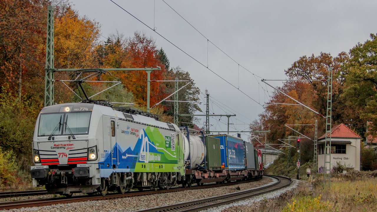 Züge in Aßling (2/2) mit Lokomotion, TXL, ÖBB, Taurus, Vectron. IC. EC, Meridian und DB Cargo