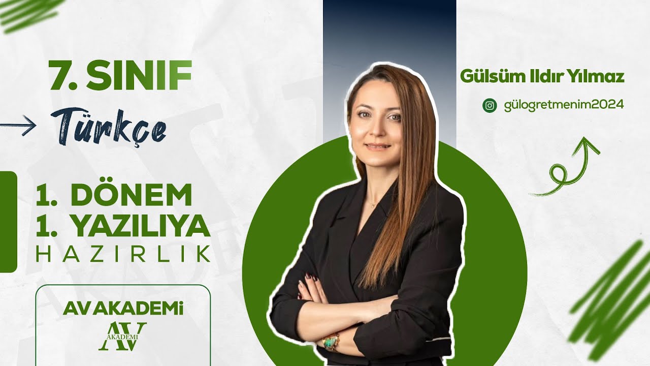 AV Yayınları | 7.Sınıf Türkçe 1. Dönem 1. Yazılıya Hazırlık