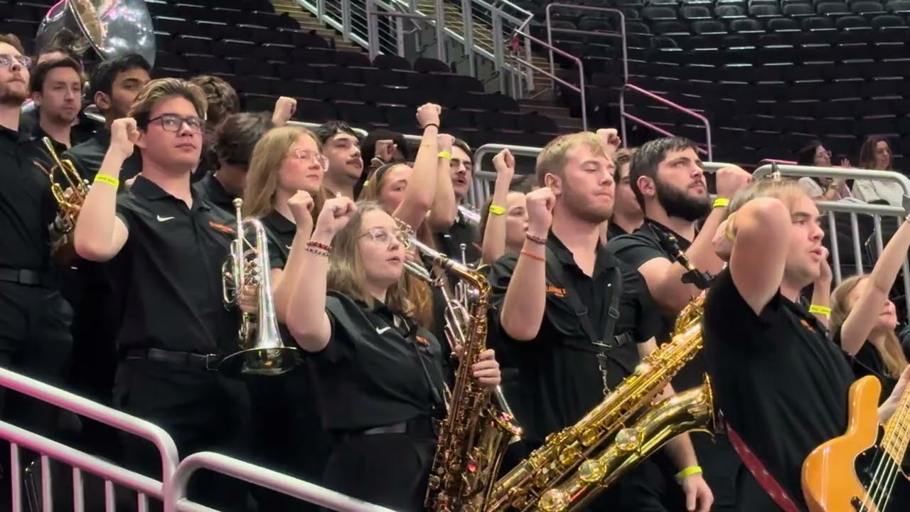 2026 Big XII Tournament. The Oklahoma State Pep Band playing their fight songs Ride'em Cowboys-Chant