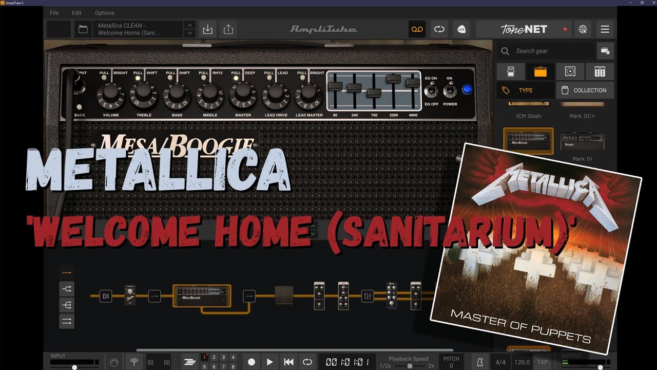Metallica WELCOME HOME (SANITARIUM) guitar tones - AmpliTube 5