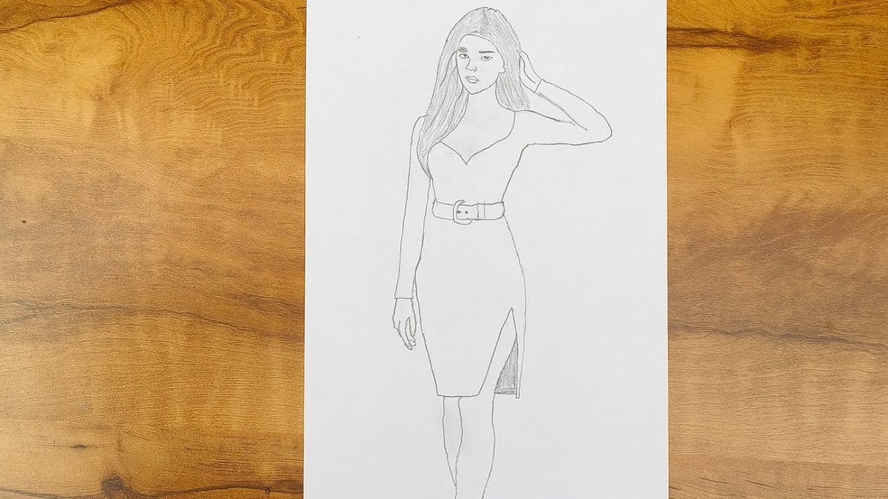 Beautiful ❤️ 😍 Lady Pose 😉 Sketch Pencil Drawing for YouTube Beginners