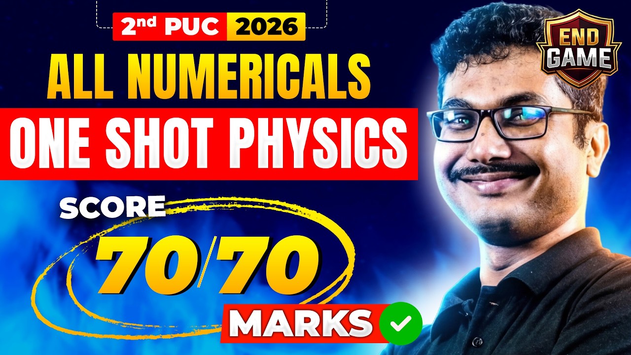 Day 8 🔥All Numerical Questions 2nd PUC Physics | 2nd PUC Boards End Game Revision 🚀