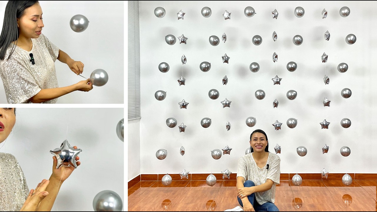 Decoraci&oacute;n con Globos Flotantes SIN HELIO - 🎈 Birthday decoration ideas 🎈