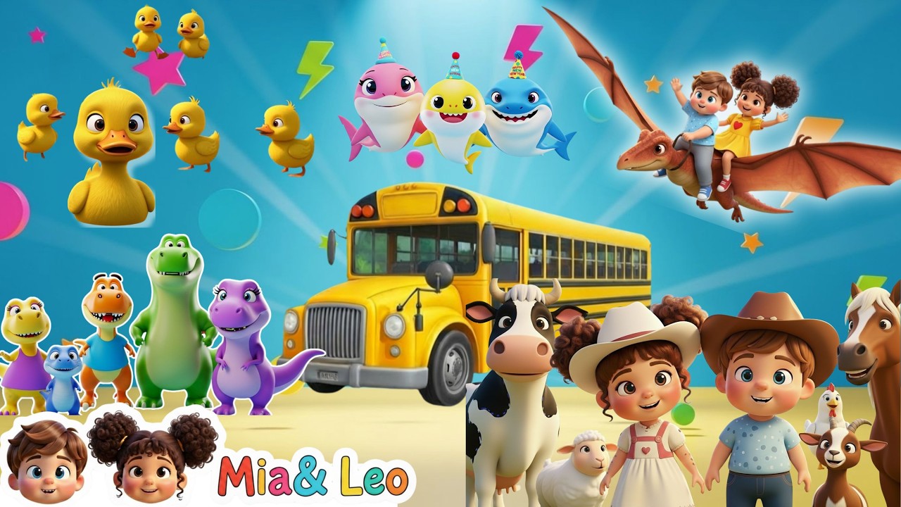 Wheels on the Bus, Baby Shark, Five Little Ducks & More 🦕 Nursery Rhymes Compilation for Toddlers