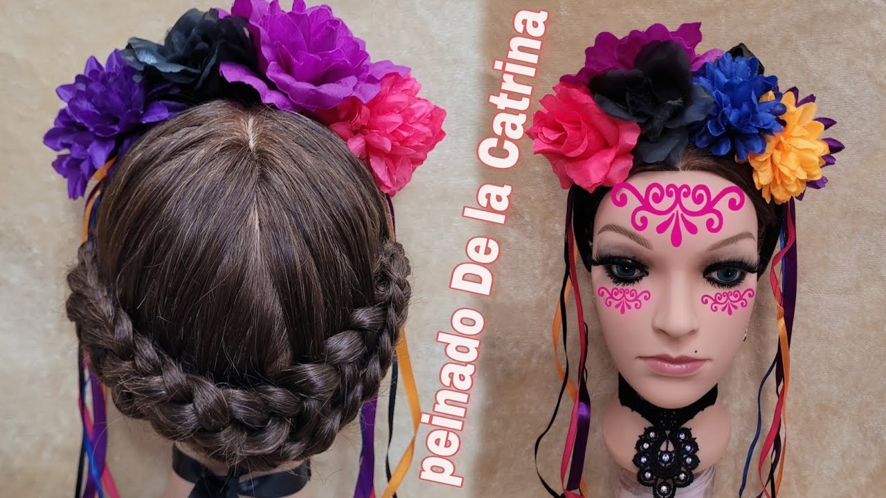 PEINADO DE CATRINA HALLOWEEN #erikasuárez