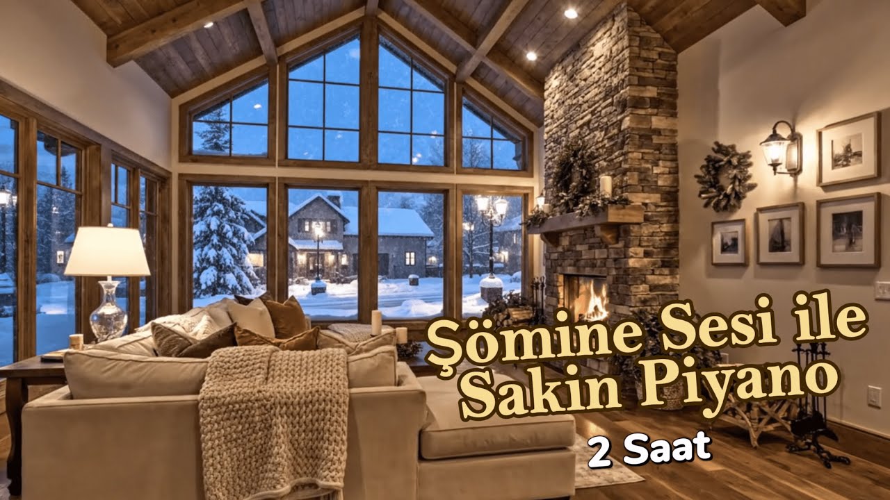 2 Saatlik Sakin Piyano & Şömine Sesi🔥• Rahatlatıcı Uyku Müziği • Bebekler İçin Ninni •Relaxing Music