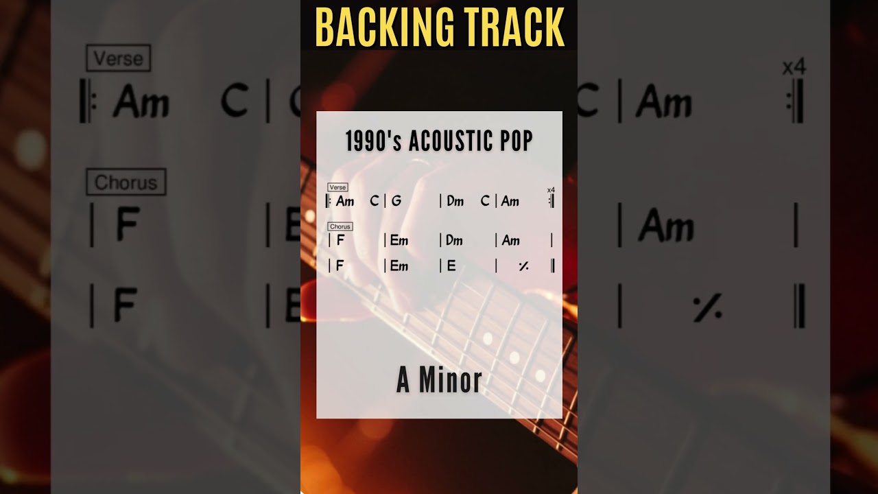 90's Acoustic Rock Backing Track - Am | 90bpm
