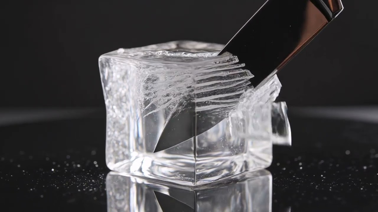 🧊 What Happens When You Slice Through Pure Ice?