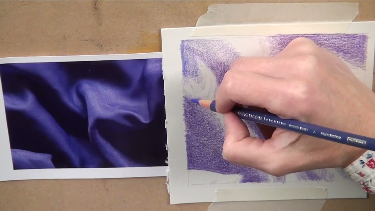 Coloured pencil textures course part 11 - plain cloth