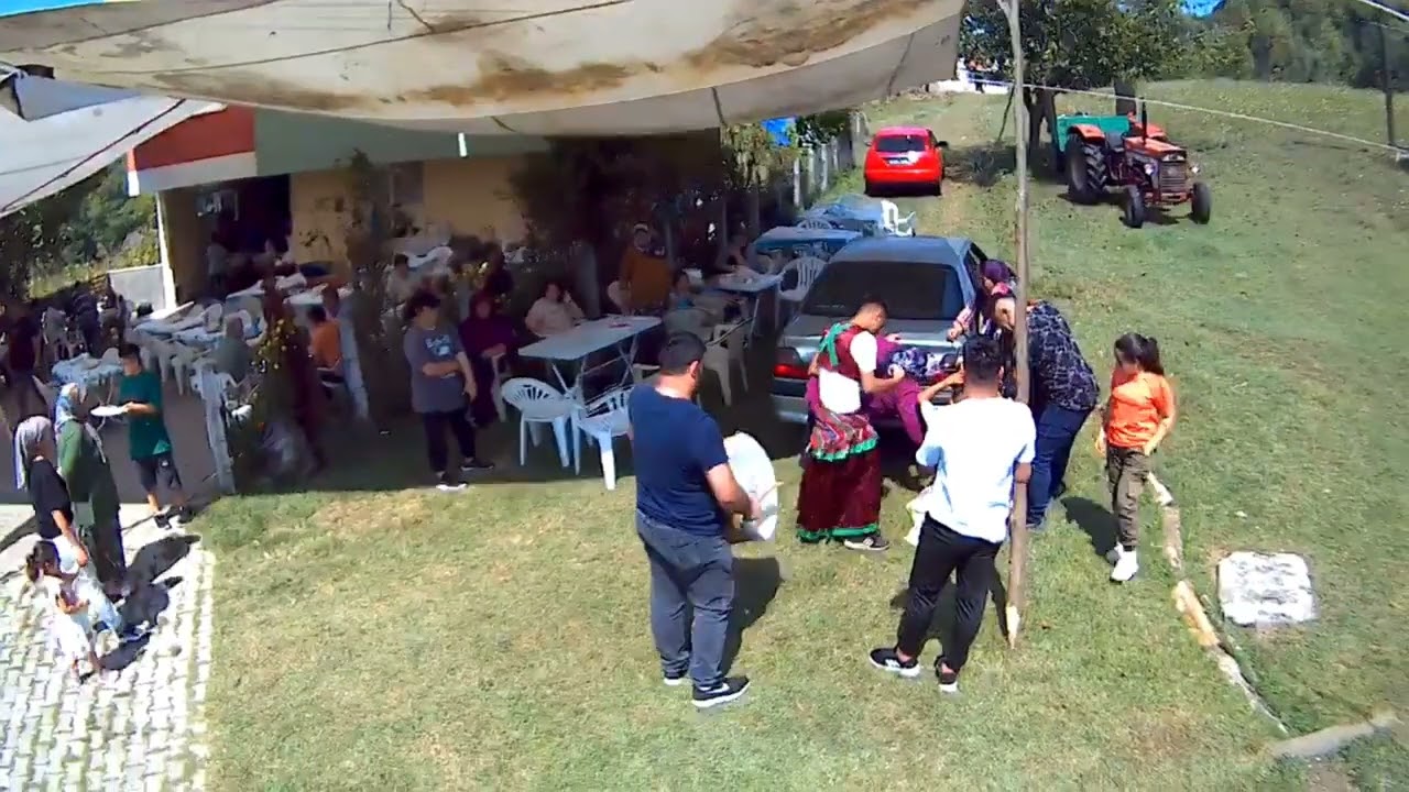 Çaycuma Çorak Köyü yemekli köçekli davullu asim özer düğünü dron çekimi