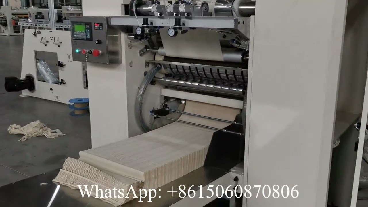 Low cost 2 lines automatic V folding facial tissue paper making machine