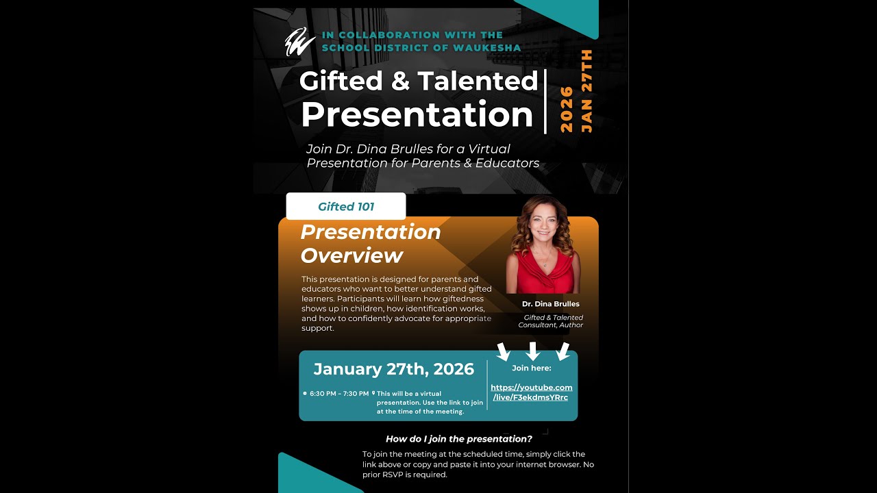 Gifted and Talented 101 with Dr. Dina Brulles: A Presentation for Parents & Educators