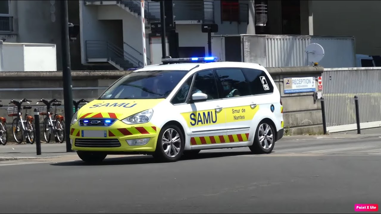 Départ VLM SMUR Nantes + transport médicalisé VLM VSAV - [SAMU 44][SDIS 44]