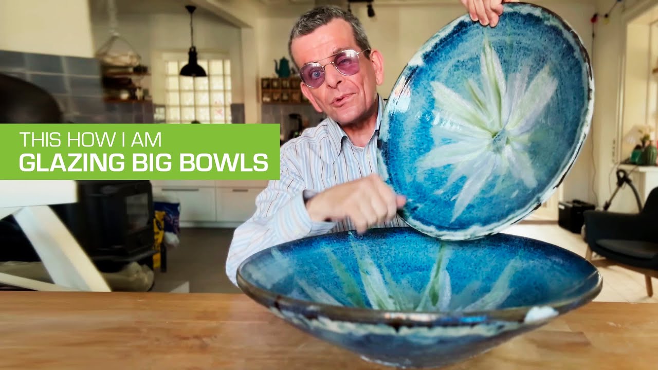 111. Spray Glazing Big Bowls - with multiple layers of glaze and oxides
