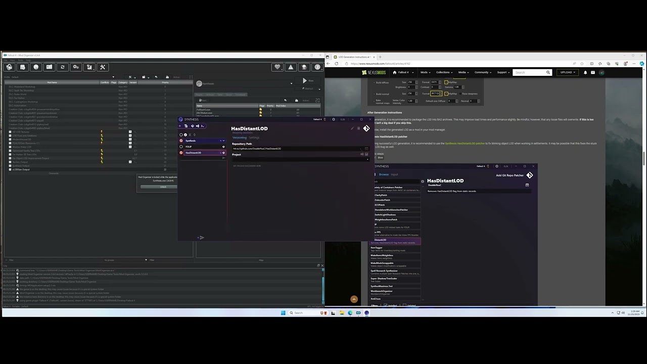 (Fallout 4 LOD Tutorial 6) Running the HasDistantLOD Synthesis Patcher