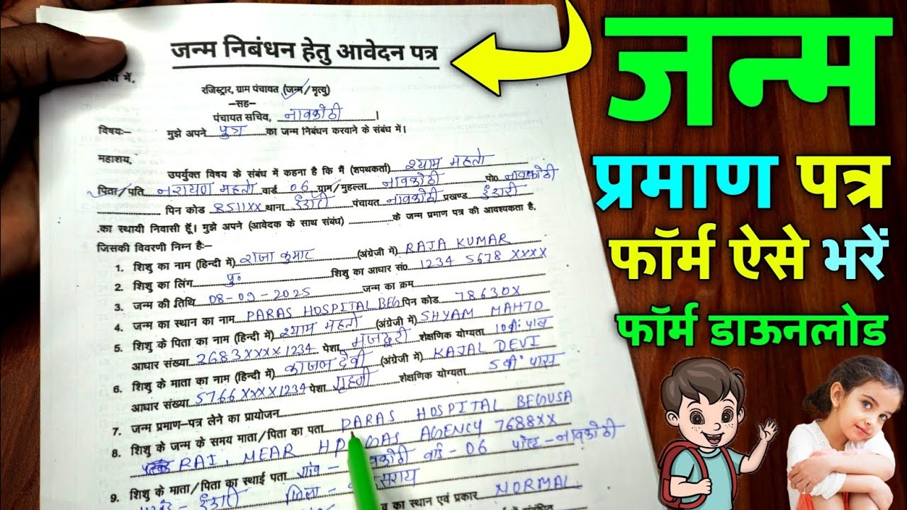 janam praman patra form kaise bhare | janm praman patra form kaise bharen | janm praman patra