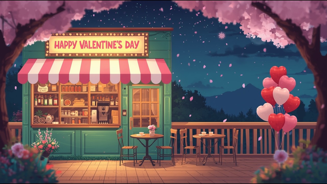 Cozy Valentine’s Day Music Playlist 24/7 ❤️ Romantic Coffee Ambience & Love Mood for Chill & Love