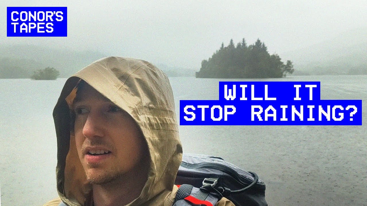 Camping at Loch Ard in typical Scottish weather
