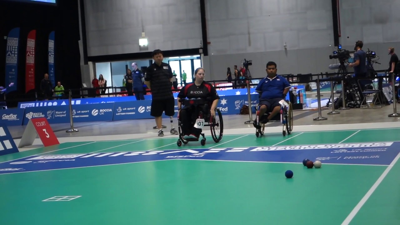 BISFed 2018 World Boccia Championships, BC4 1/4 final, Pornchok Larpyen (THA) - Alison Levine (CAN)